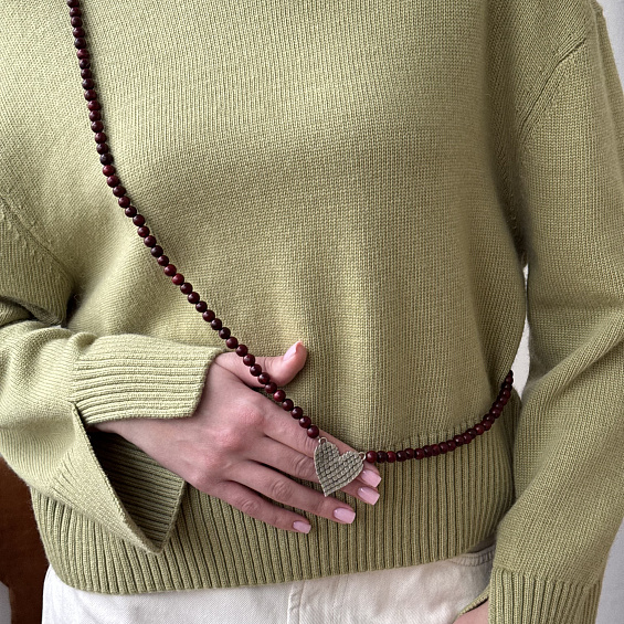 Бусы длинные сердце "Кижи"